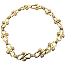 Vintage Fendi Gold Tone Luxury Designer 16 Inch Choker Necklace  picture