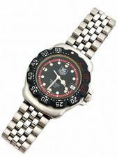 TAG Heuer Formula 1 Professional WA1214 Black Red Quartz Vintage Watch picture