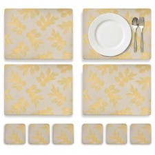 Pimpernel Sara Miller Etched Leaves Placemats & Coasters Set (Light Grey) picture