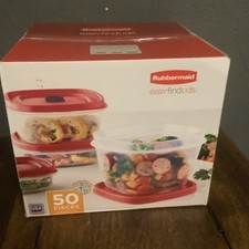 Rubbermaid, 50-Piece EasyFind Lids Vented Food Storage Set ( New Sealed) picture