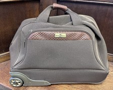 Vintage Tommy Bahama Small Rolling Suitcase 14”x20” Brown/Tan picture