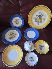 Bernardaud Limoges France Borghese Lot Blue Yellow Floral Fruit Ribbon Vintage picture