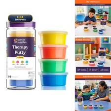 Special Supplies TP34 Therapy Putty Set of 4 Strengths 3oz Each Primary Colors picture