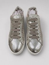 AGL ATTILIO GIUSTI LEOMBRUNI Crochet Metallic Sneakers Sz 38 / US 8 Gold picture