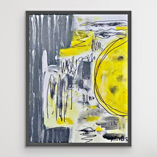 ARivers Abstract Modern Art Dark To Light Painting 14x11 Signed Canvas Original picture