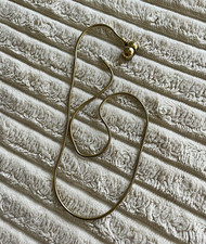 PANDORA 14K Gold Plated 925 Silver Snake Chain Necklace Ball Clasp 18 in Signed picture