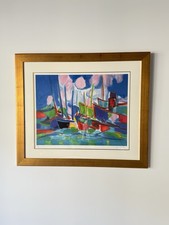 Marcel Mouly Marine aux Nuages Signed Lithograph 193/300 Framed French Art picture