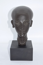 Vintage Alva Museum Replicas Amarna Princess Egyptian Head Bust Sculpture 11.5