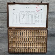 Vintage Newall No 379 Elgin Waltham Watch Stems Sleeves Parts Case picture