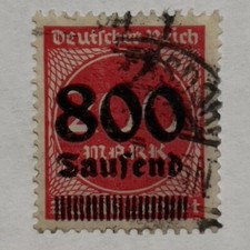 1923 GERMANY STAMP #263 HYPERINFLATION SURCHARGED $800,000 OVER $200,000,000 picture