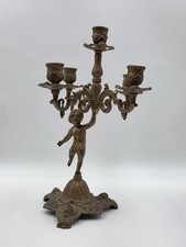 Rare Antique Rococo Cherub Putto 5 Light Candelabra Figural Ornate Candle Holder picture
