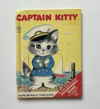 Vintage Captain Kitty Rand McNally Junior Elf Book #8049 1951 Illustrated Cats picture