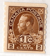 Canada 1918 King George V Coil War Tax Stamp Scott # Mr7A Mint Never Hinged Vf picture