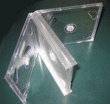 1 New Top Quality Rare Clear 24MM Multi-4 Quad CD Jewel Case w/Clear Tray, GF4 picture
