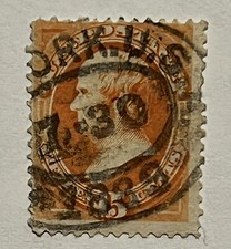 1870-1880 US 15C STAMP DANIEL WEBSTER WITH GORGEOUS OVAL NEW YORK SON CANCEL picture