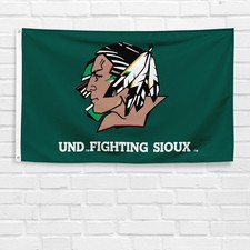 UND Fighting Sioux North Dakota 3x5 ft Flag Garage Wall Banner picture
