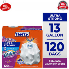 Hefty Ultra Strong 13 Gal Tall Kitchen Trash Bags Fabuloso Scent 120 Bags picture