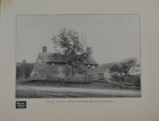Antique Newburyport Massachusetts Art Print Old Hale House 1902 Black & White picture