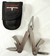 Vintage Leatherman Mini-Tool Portland, OR W/ Case Patent Pending 2 5/8 -6 3/8 in picture