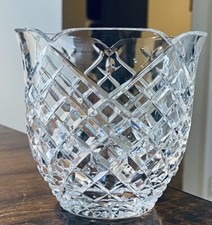Vintage Signed Wedgwood Hand Cut Crystal Round Vase Discontinued picture