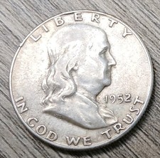 1952-S Franklin Half Dollar 90% Silver -   picture