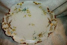 1890s French Haviland Limoges Vanity Tray Porcelain Ornate Gilt Hand Painted picture