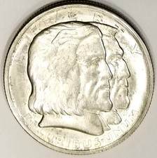 1936 Long Island Silver Half Dollar Superb Silky Gem BU + Old Collection picture