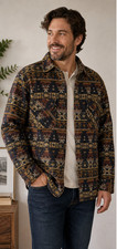 Jachs New York Men Heritge Jacket Aztec Tapestry Jacquard Colorful Cowboy Size L picture
