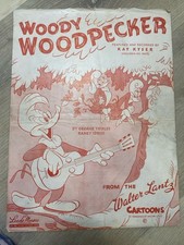 Vintage 1948 Woody Woodpecker Walter Lantz Cartoons Sheet Music picture