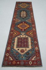 3x10 ft Green Malayer Afghan Hand knotted Oriental Runner Rug picture