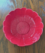 Vintage Bordallo Pinheiro Red  Cabbage  Bowl   7 1/4 inch diameter picture