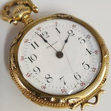 Antique  c.1901 Waltham 14k Solid Gold Diamond Manual Wind Pocket Watch picture