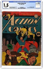 1942 D.C. Comics Action Comics 45 CGC 1.5. 1st Appearance of Stuff. Superman. picture