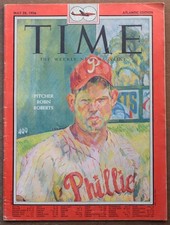 TIME magazine May 28  1956 Robin Roberts Cover by  Henry Koerner,Atlantic ed. picture