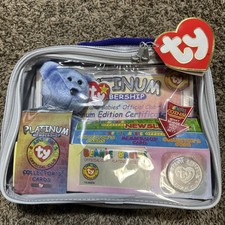 Vintage Ty Beanie Babies Official Club Platinum Membership Kit Bear Coin Cards picture
