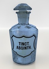 Absinthe Antique Pharmacy Bottle Apothecary Jar Tincture Green Fairy Absinth RX picture