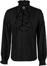 Mens Pirate Renaissance Shirt Ruffle Gothic Steampunk Costume Top picture
