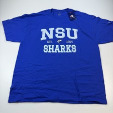 NEW Champion Nova Southeastern Sharks Adult Extra Large XL Blue Crew Neck Logo picture
