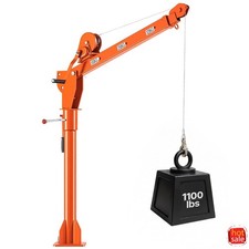 VEVOR 1100 lbs Manual Pickup Truck Crane, 360° Telescopic Boom, Foldable, Orange picture