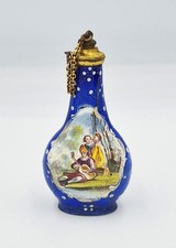 GEORGIAN BILSTON ENAMEL PORTRAIT SCENT BOTTLE c1780 picture