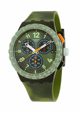 NEW Swatch Midday Camo SUSB423 Chronograph Swiss Made Green Camo Watch picture