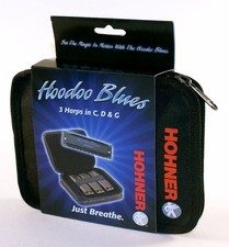 Hohner Hoodoo Blues Harmonica Set 10 Holes Keys C D G with Zippered Case picture