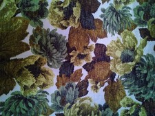 BTY 1970s Upholstery Decor Fabric Green Yellow Browns Heavy Interior Home Decor picture