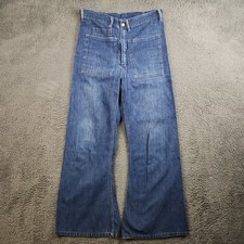 Vintage Dubble Ware Sanforized US Navy Bell Bottom Jeans 30x28 Union Made 40/50s picture