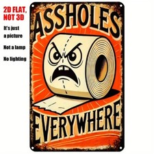Retro Funny Bathroom Signs Metal tin Sign Funny Toilet Paper Bar Club Wall Decor picture