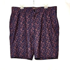MAELREG Mens Performance Proflex Navy Blue Maroon Paisley Golf Shorts Size 40 picture
