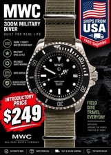 MWC 300M Stainless Steel Quartz Military Diver 40mm Sapphire 10-Year Battery picture