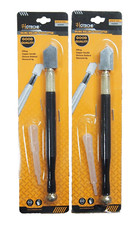 2pc Diamond Glass Cutter Metal Handle Oil Feed Cutting Tool Steel Blade 423004 picture