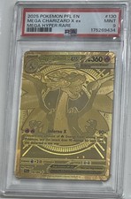 PSA 9 Mega Charizard X ex 130/094 Gold Me02: Phantasmal Flames Hyper Rare picture