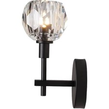 Alsy 4.75 in. 1-Light Black Wall Sconce with Clear Captured Glass Shade picture